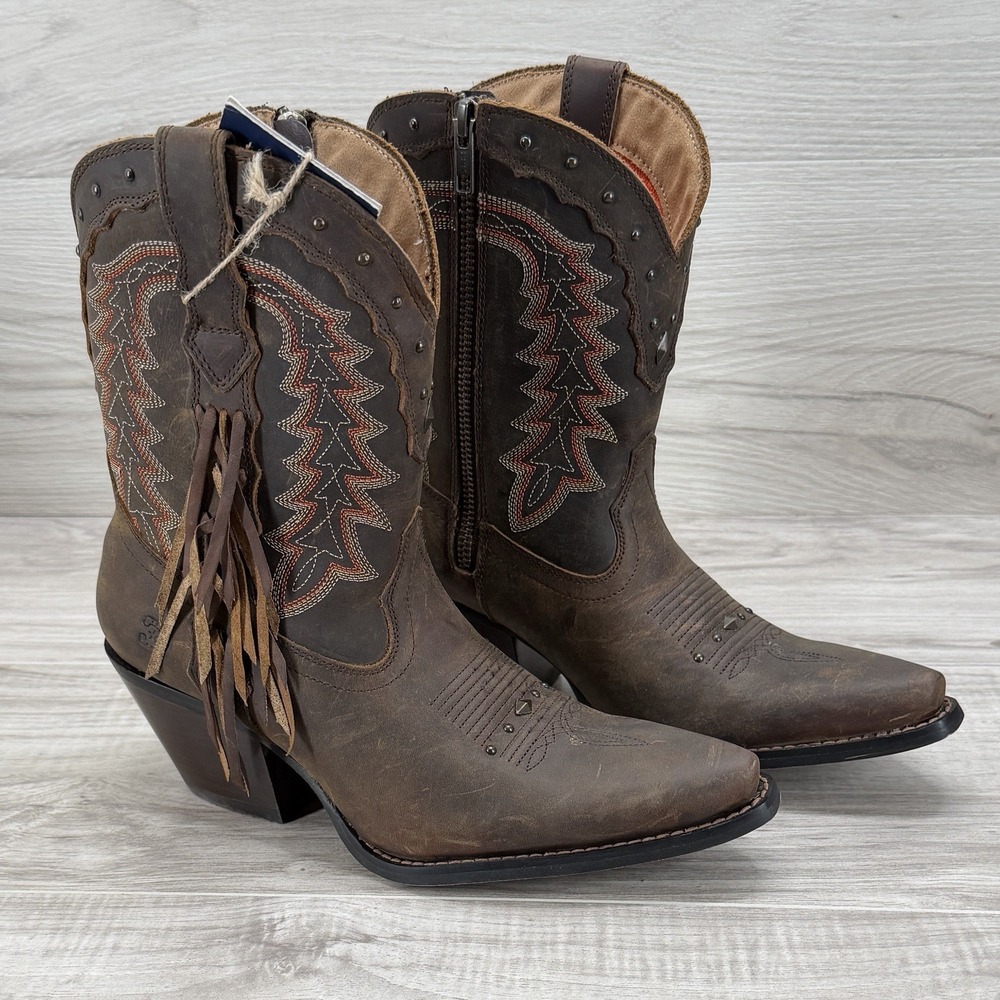 Durango 'Crush' Women's Brown Western Boots Brown Leather ankle Cowboy 7.5 M